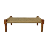 Charpoy Indian bench in braided rope