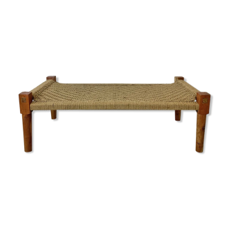 Charpoy Indian bench in braided rope