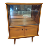 Vintage oak display cabinet from the 60s