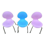 Trio of vintage Galvano Tecnica children's chairs