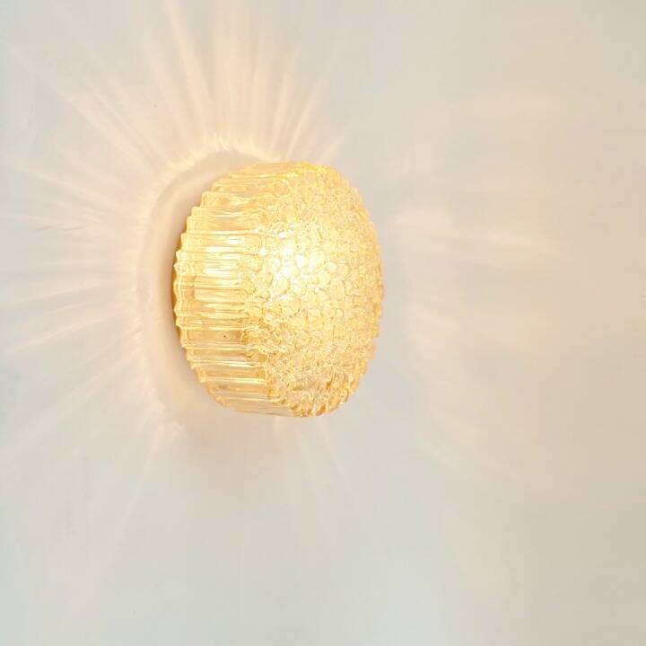 Mid Century Amber Bubble Glass Wall Light By H. Tynell For Limburg, 1970s