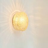 Mid Century Amber Bubble Glass Wall Light By H. Tynell For Limburg, 1970s