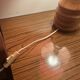 Vintage lamp with a carved wooden base from the 1970s.