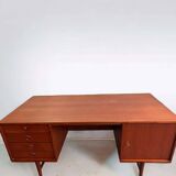Vintage teak desk: double sided