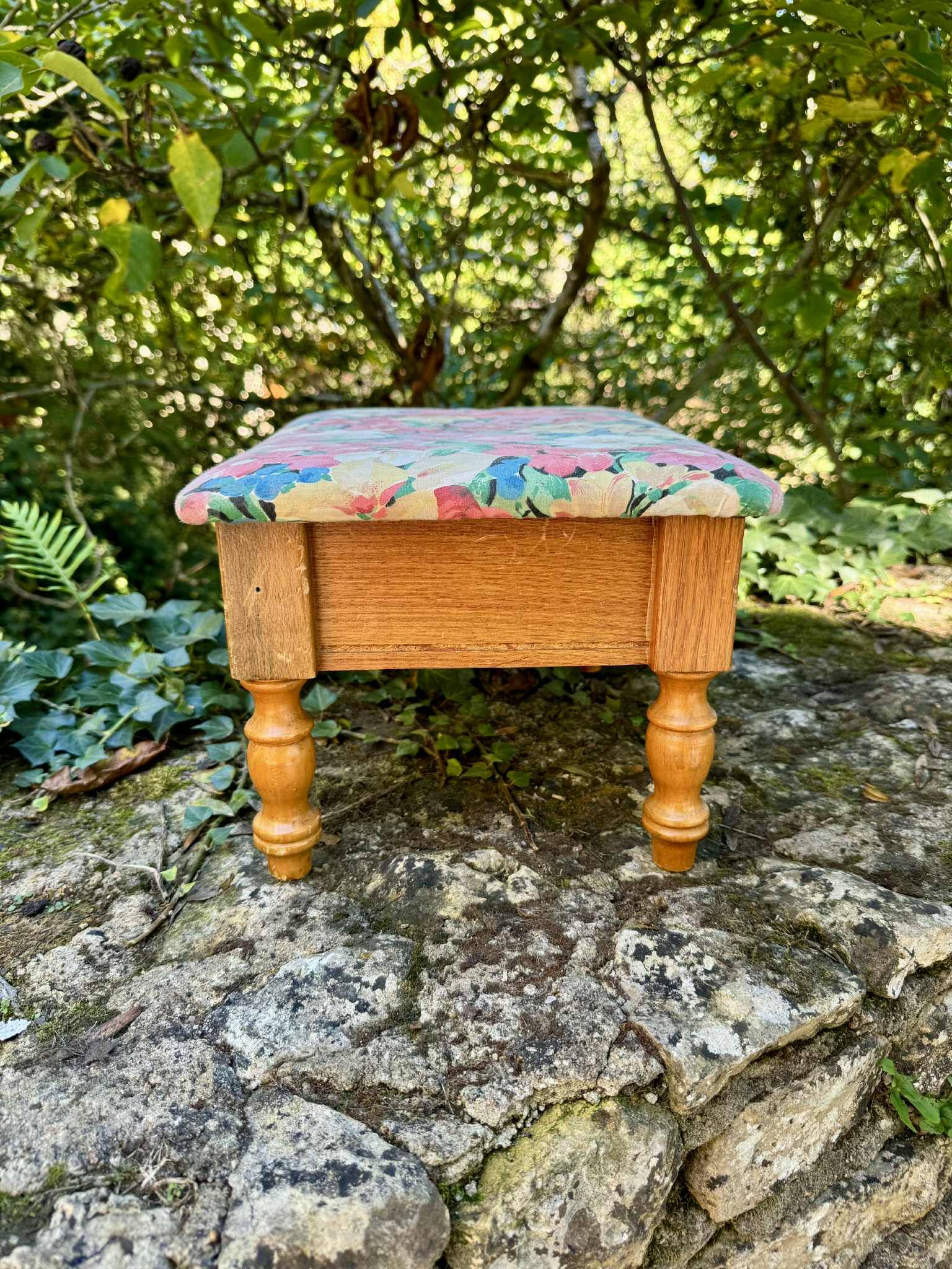 Vintage storage box footrest