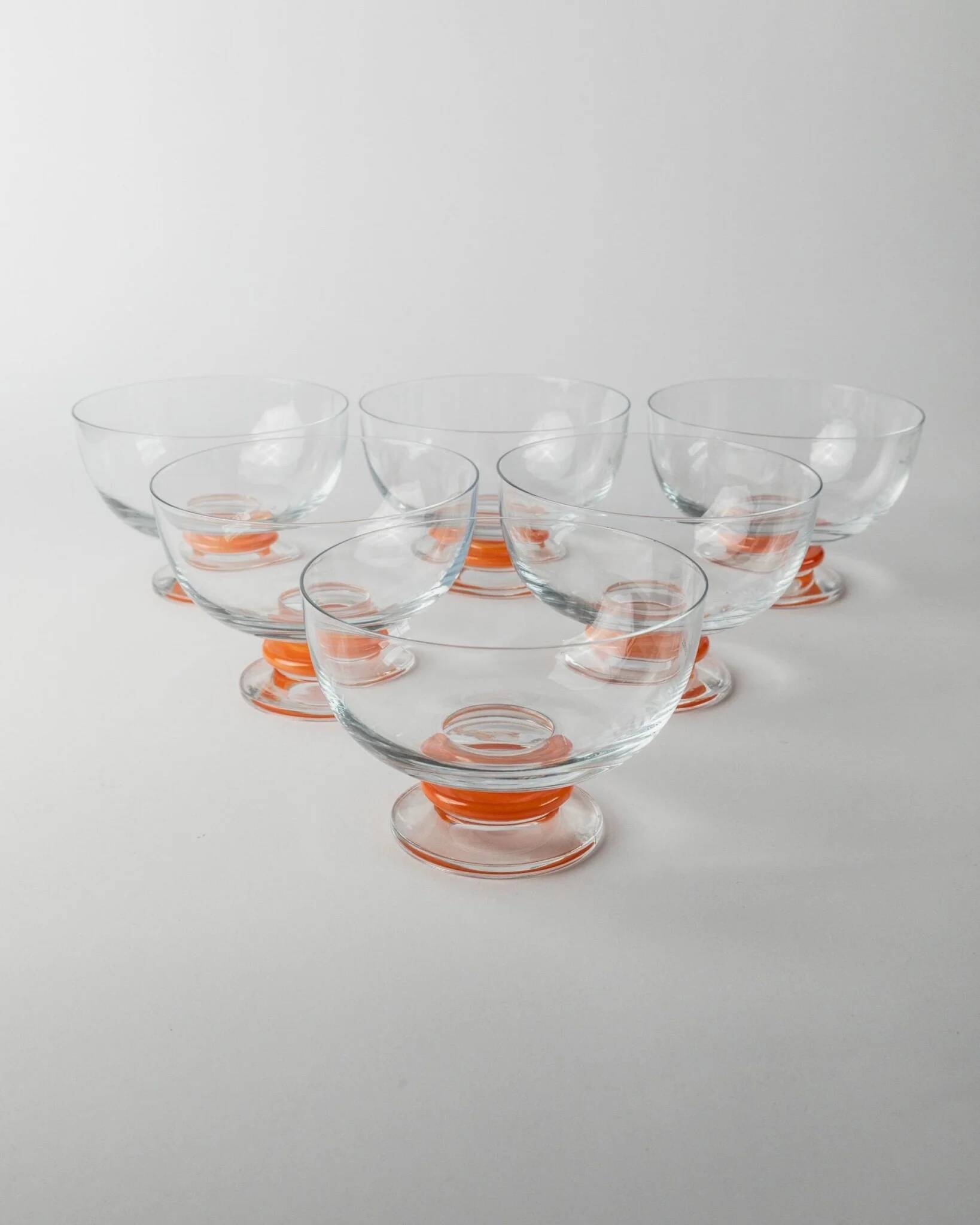 Verres à boire en verre de Murano orange - Ensemble de 6 par Le Gocce, Italie, années 1980 Pop-Art