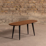 Tinted walnut coffee table with 4 black legs (100x40cm)