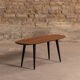Tinted walnut coffee table with 4 black legs (100x40cm)