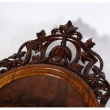 Antique Christian VIII Mirror with Decoration in Mahogany from around the 1860s