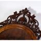 Antique Christian VIII Mirror with Decoration in Mahogany from around the 1860s