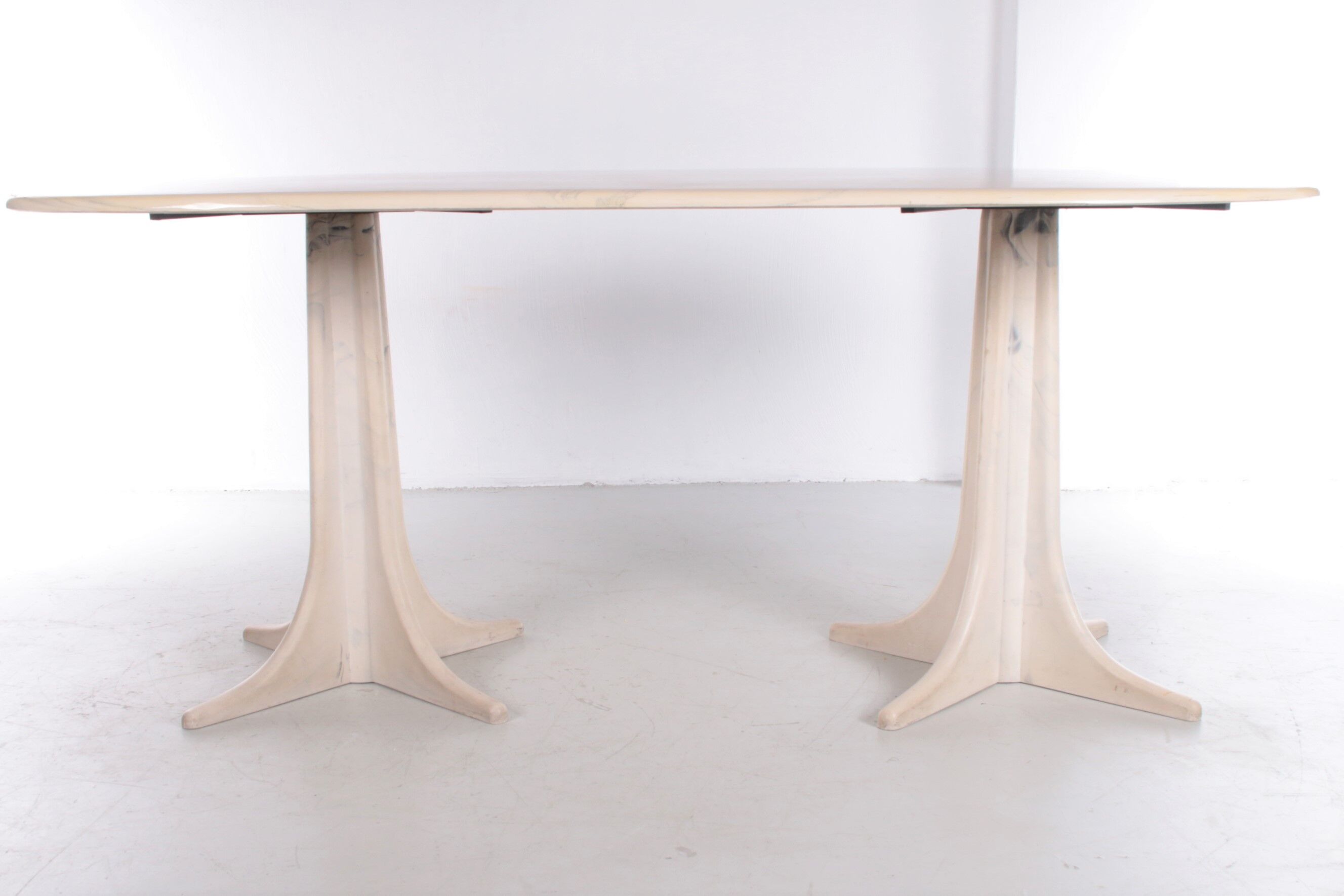 1970s Marble Dining Table on Two Marble x Feet, Germany