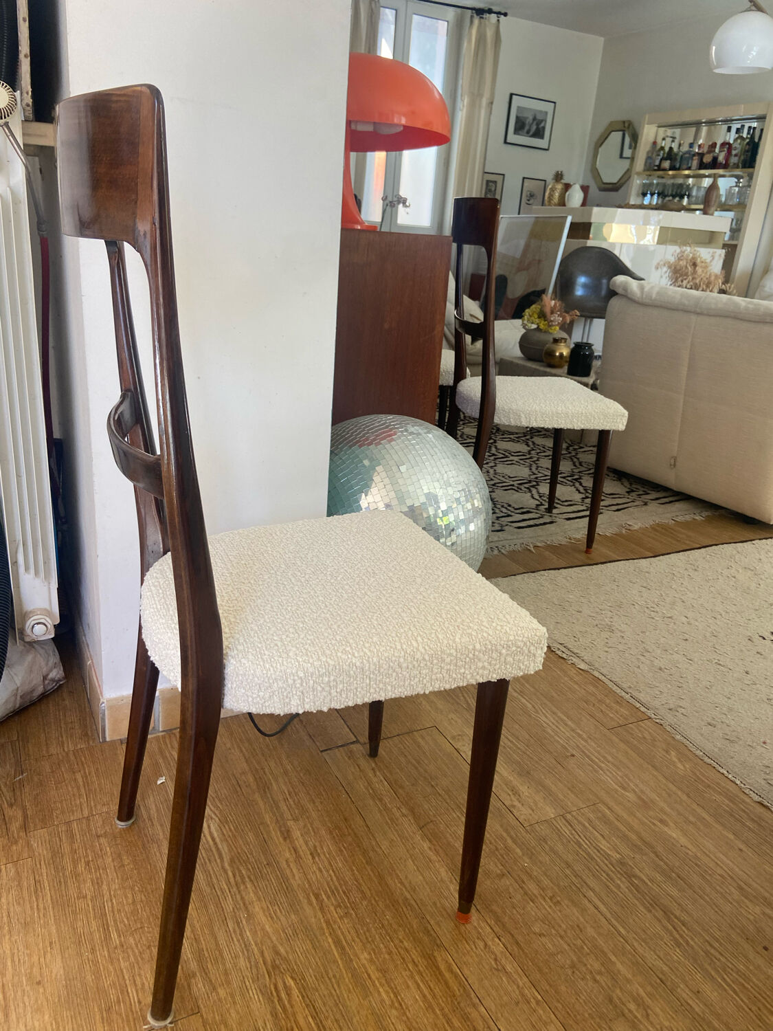 Series of 4 mahogany chairs 40s