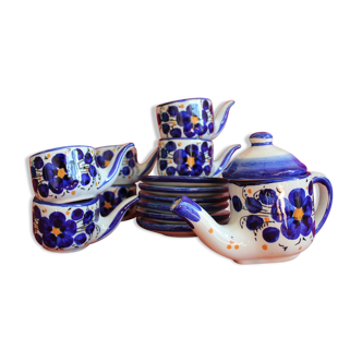 Stoneware coffee set - bright blue