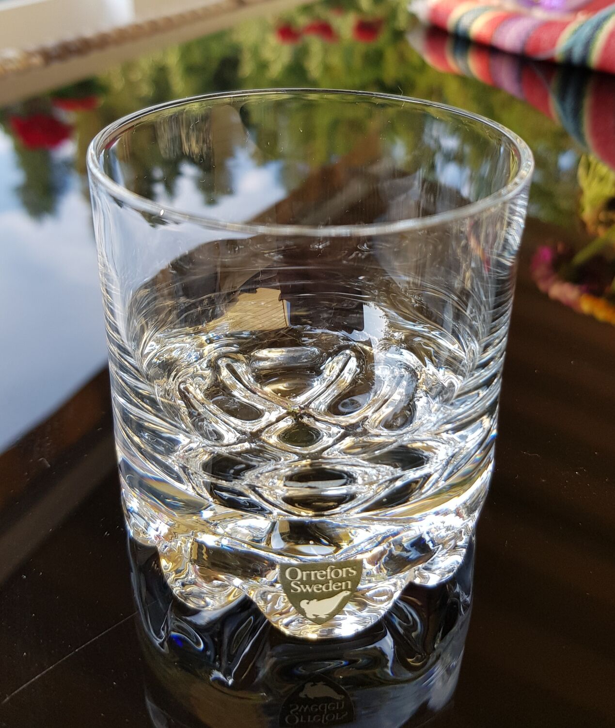 4 vintage Orrefors whiskey glasses designed by Olle Alberius, Sweden 1960s