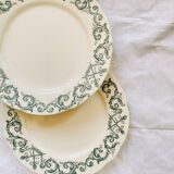 6 assiettes dessert terre de fer Longchamp modèle Trévise vert faïence