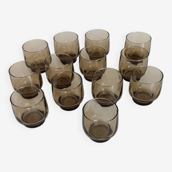 13 slightly twisted low smoked glasses, Lever brand