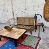 Wooden and rope bench from the 1950s,  Vibo