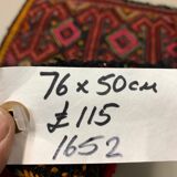Vintage turkish mini kilim 76x50 cm shabby wool kelim rug black red green