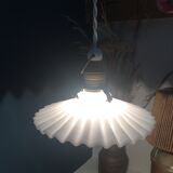 Umbrella opaline, brass and braided cable 2m