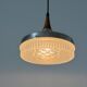 Crystal glass ceiling light with a metal frame and wood details, 1960s, Germany.