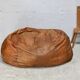 XL leather pouf, 70s, Italy.