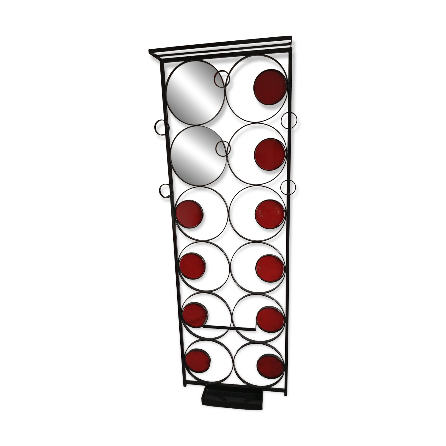 Wall-mounted coat rack, hats and umbrellas in wrought iron