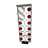 Wall-mounted coat rack, hats and umbrellas in wrought iron