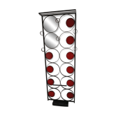 Wall-mounted coat rack, hats and umbrellas in wrought iron