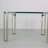 Peter Ghyczy for Ghyzcy Square Glass Coffee Table, 1970's Hollywood Regency