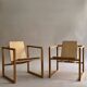 Pair of handmade wooden armchairs