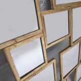 Mirror in gilded metal with leaf. in the taste of Marc du Plantier