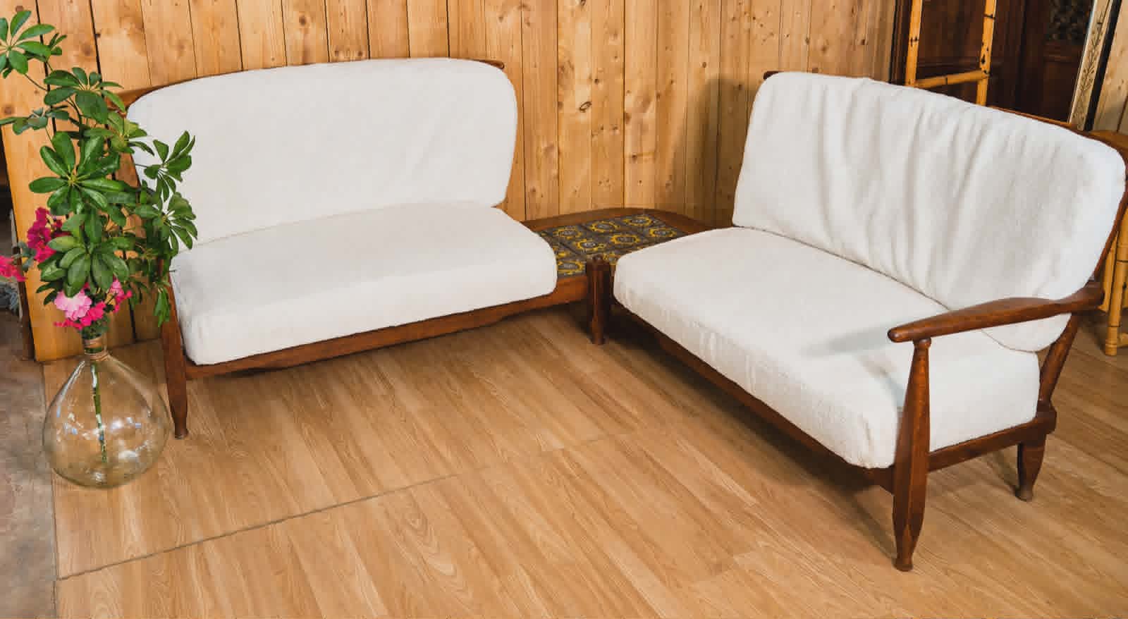 corner sofa by Guillerme et Chambron 1960