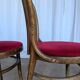 Set of 4 Vintage Bentwood Bistro Chairs, Red Upholstery