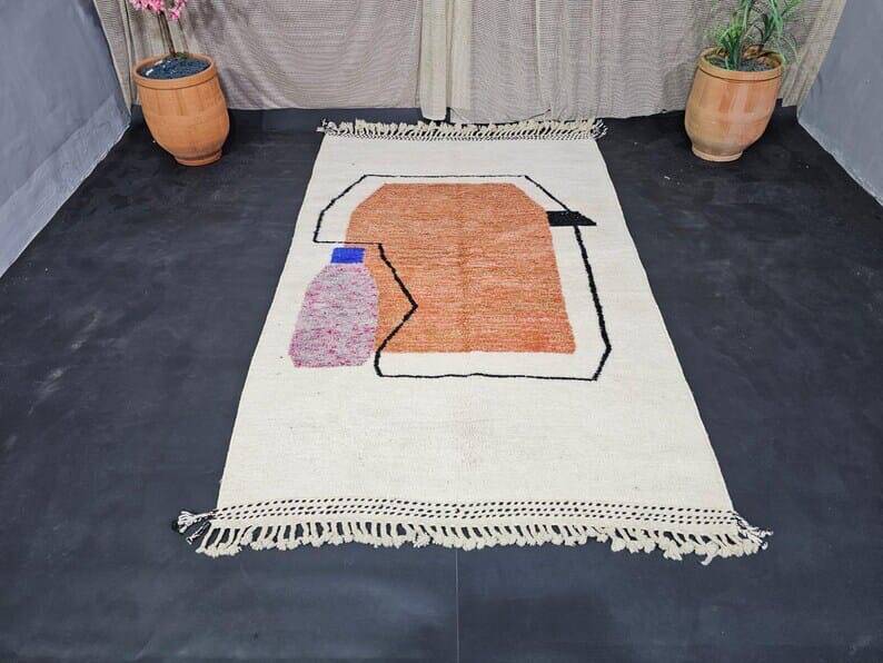Traditional handmade Beni Ouraine rug, size 150 x 250 cm