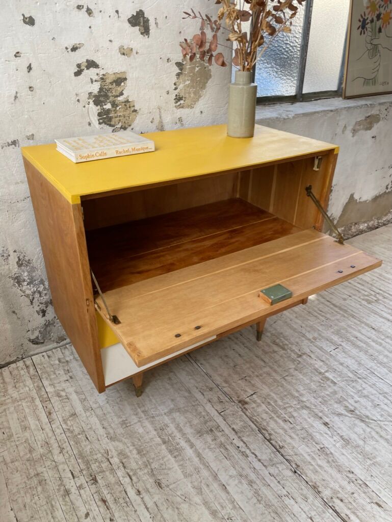 Furniture chest of drawers two-tone 60s