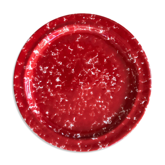 Speckled red serving plate