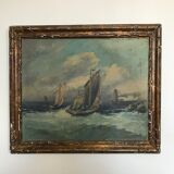 Table old fishing boats