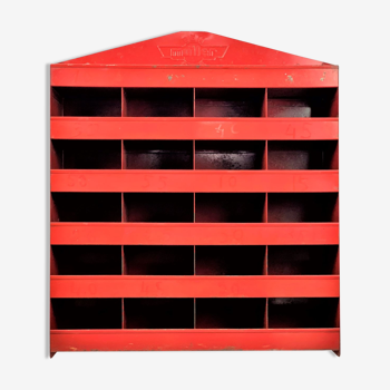 1950 red steel shelf from the BEM MULLER brand