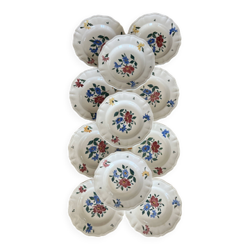 Lot 11 assiettes creuses Sarreguemines et Digoin