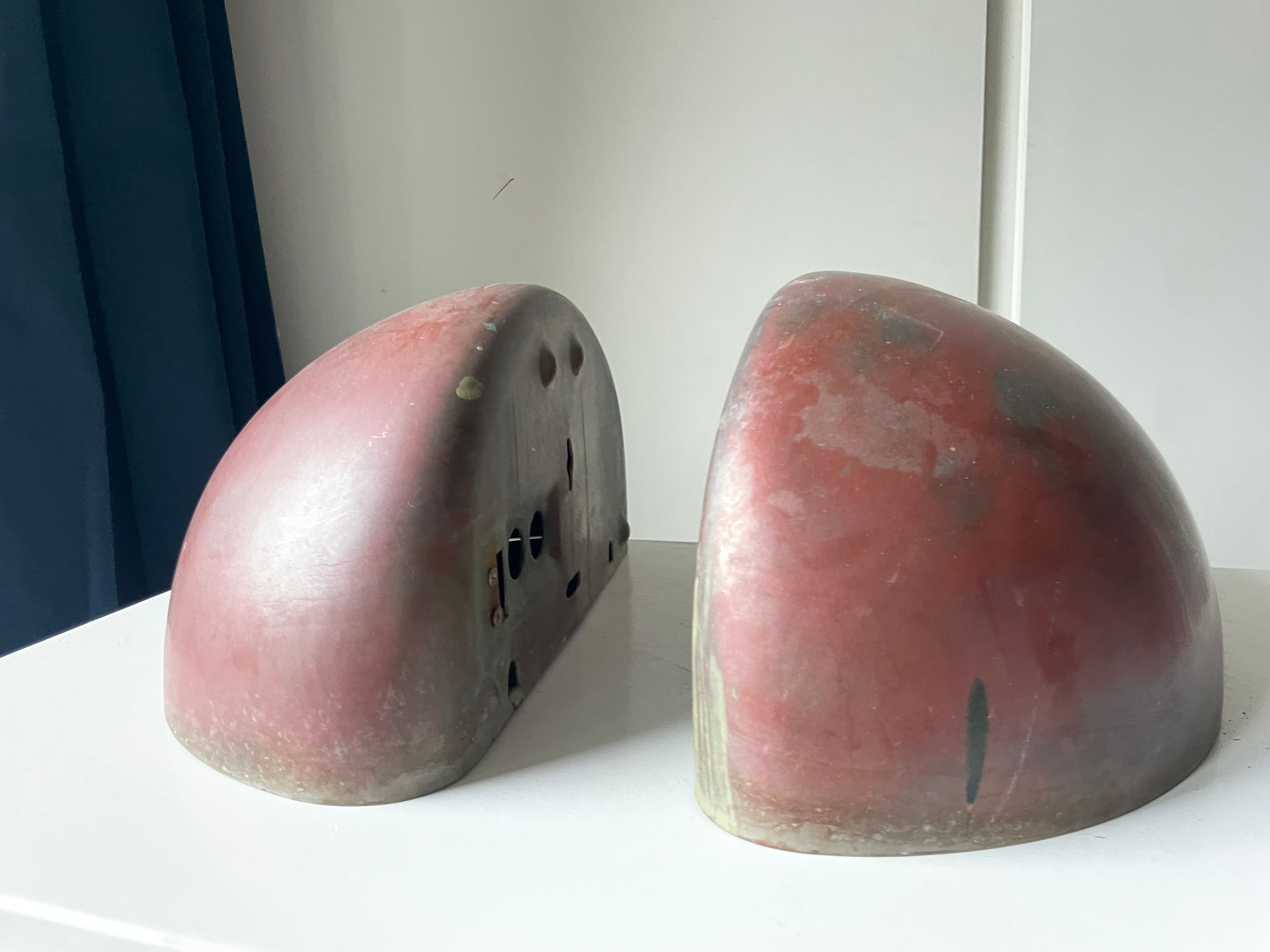 Pair of danish copper vintage outdoor wall lamps