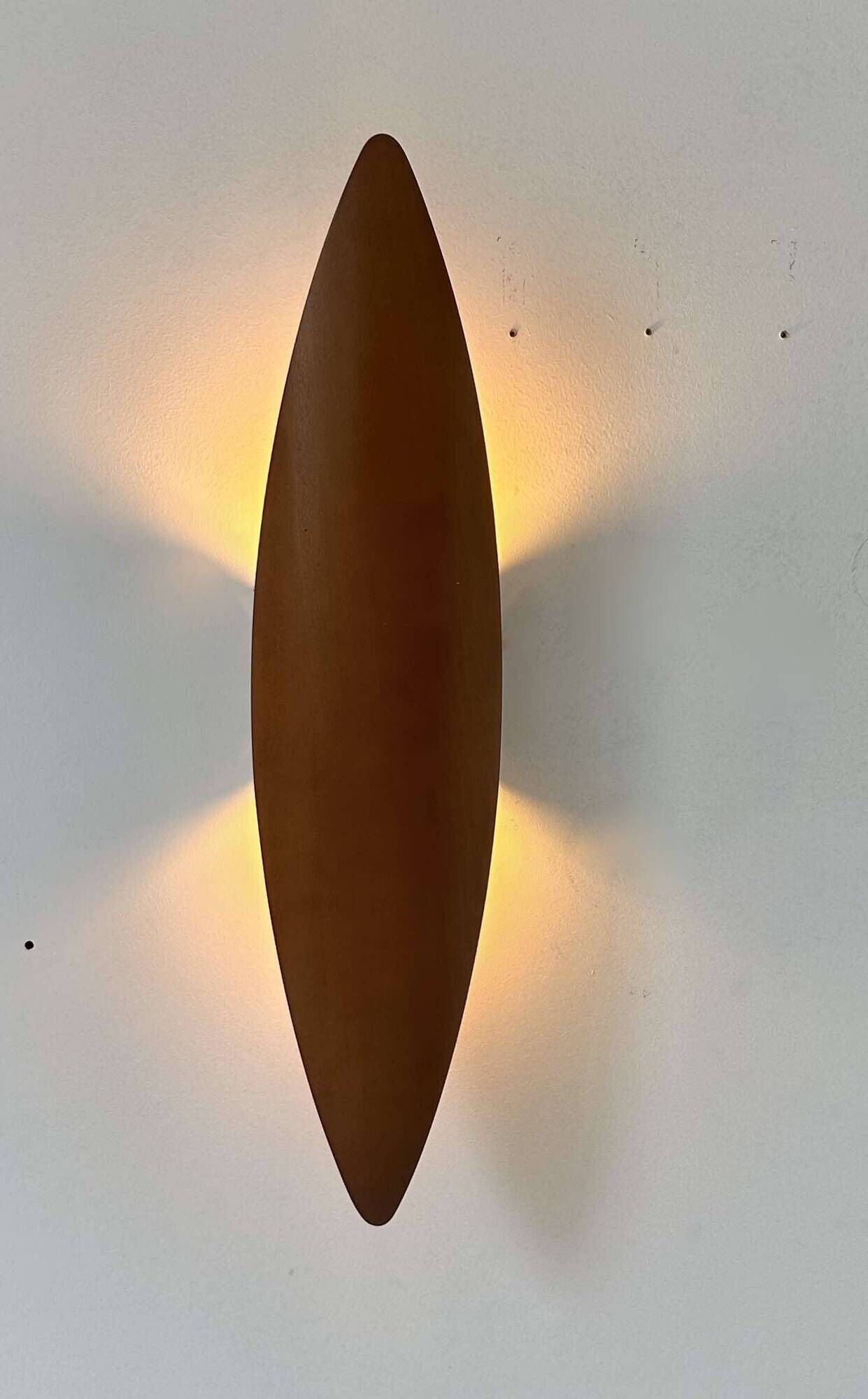 Applique vintage XL, bois thermoformé, France 1980