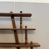 Turned wood bar wall shelf