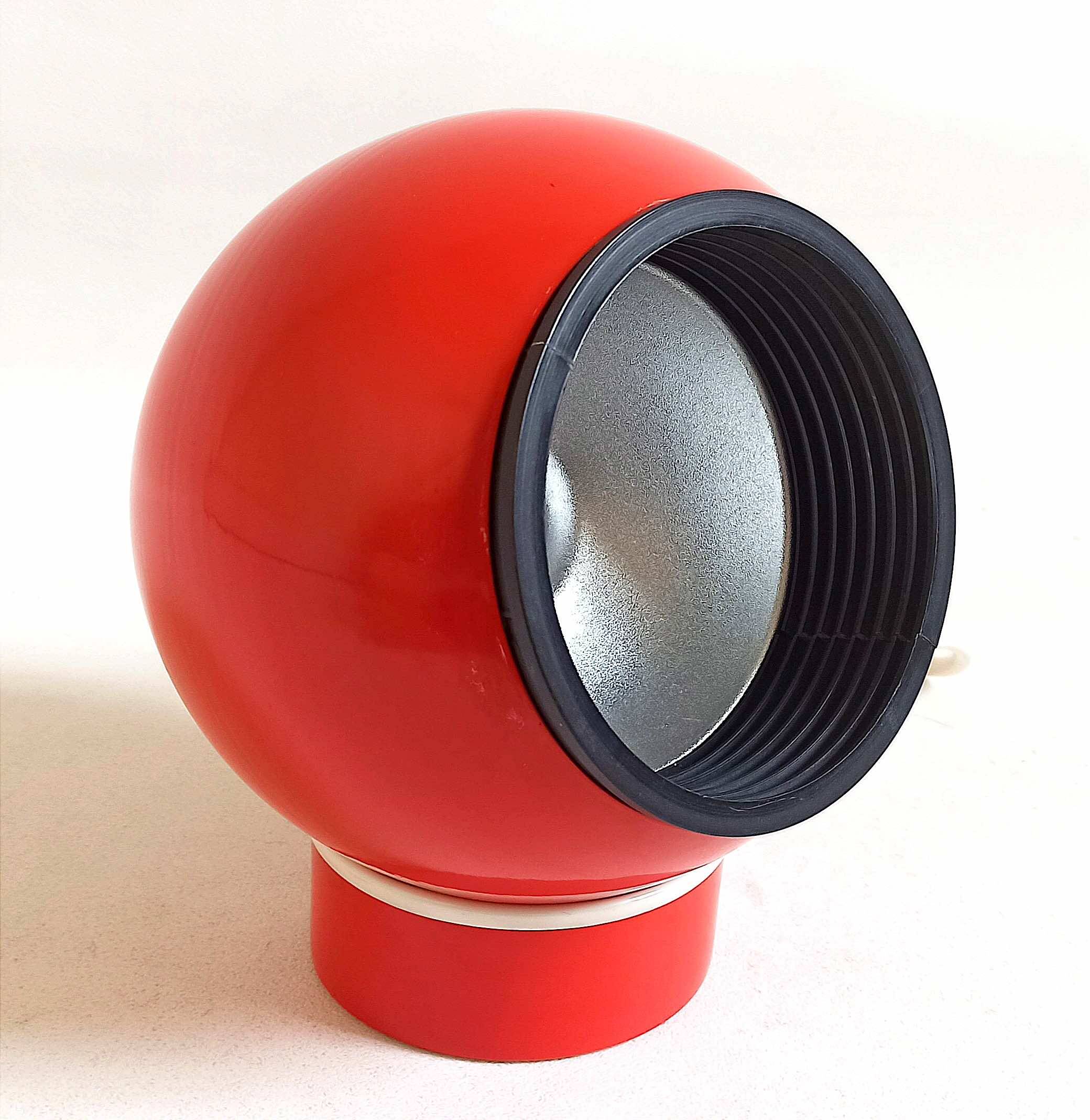 Bright Red Lita Ball Lamp Space Age 70s