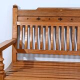 Old colonial varangue bench in teak – mid 20th century