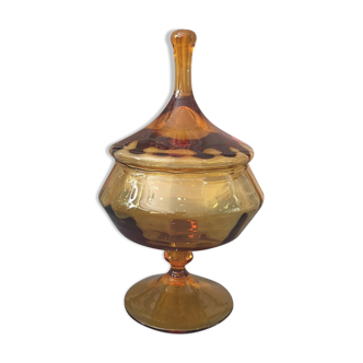 Amber glass candy or standing cup