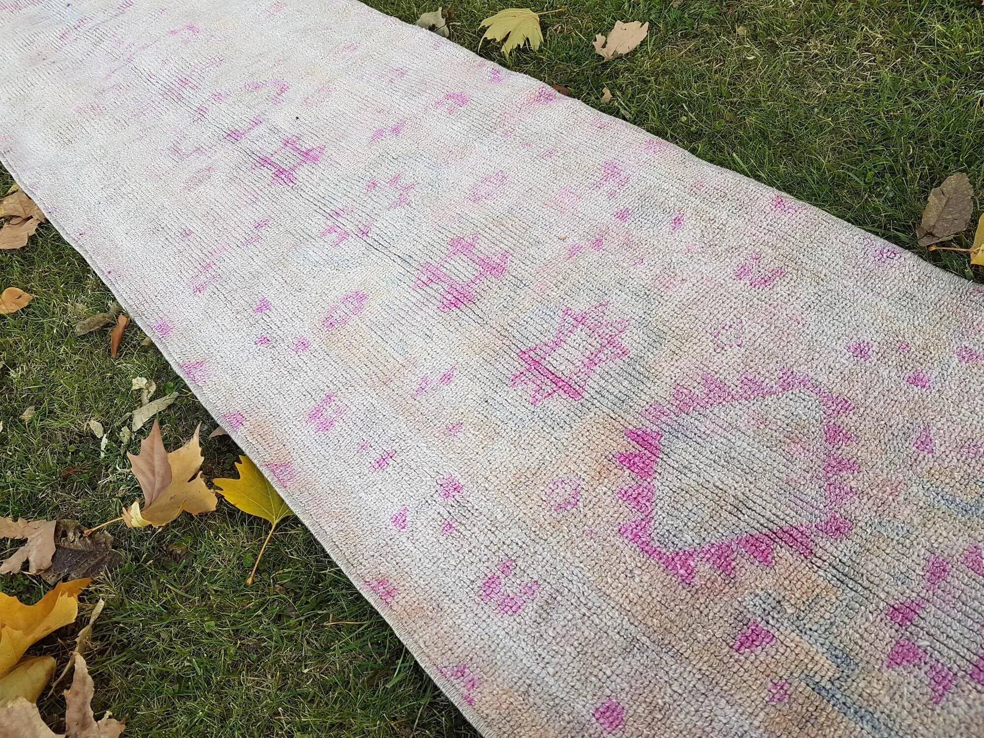 Vintage Turkish hallway rug 63x425 cm