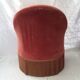 Pink velvet toad chair in the 1960s