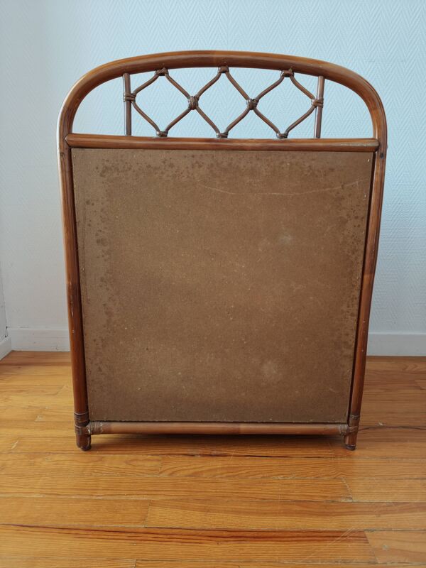 Commode vintage en rotin et cannage années 70