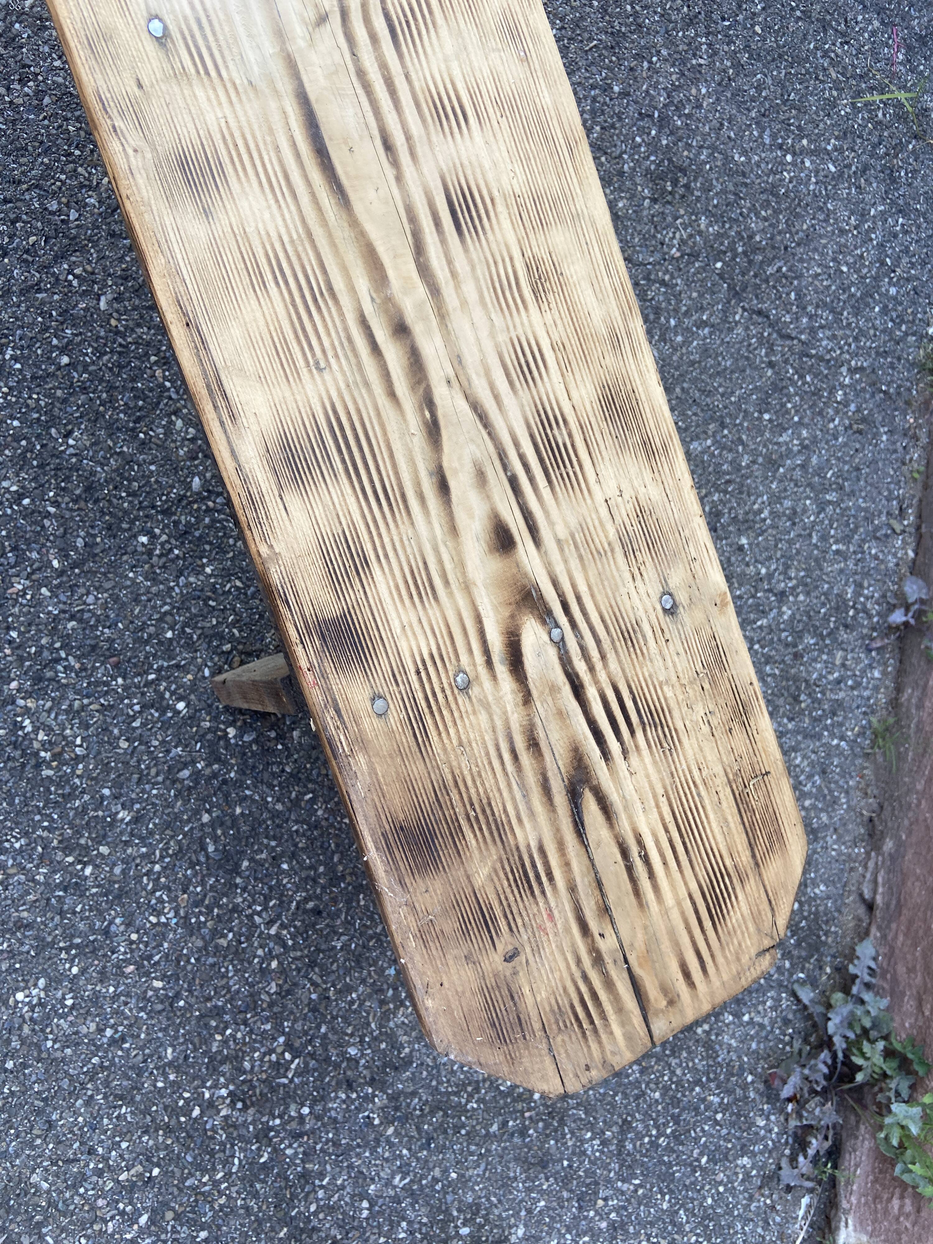 Rustic bench natural wood