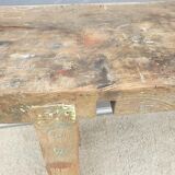 Restored solid wood workbench